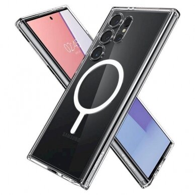 Dėklas Spigen Ultra Hybrid OneTap Ring Case with MagSafe for Samsung Galaxy S24 Ultra - Permatomas 20