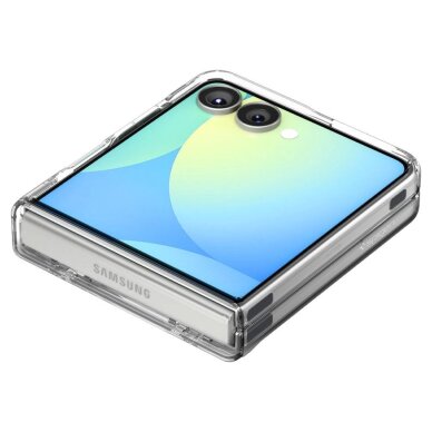 Samsung Galaxy Z Flip 7 dėklas Spigen Ultra Hybrid Pro Mag, MagSafe – skaidrus su baltu 12