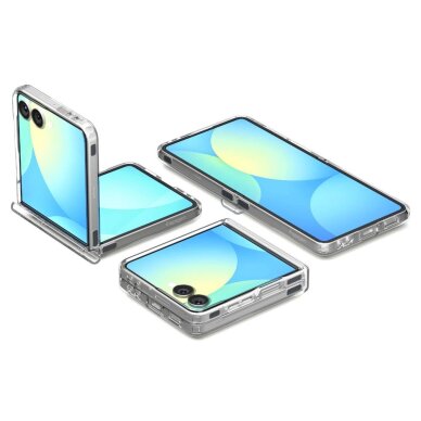 Samsung Galaxy Z Flip 7 dėklas Spigen Ultra Hybrid Pro Mag, MagSafe – skaidrus su baltu 15