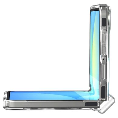 Samsung Galaxy Z Flip 7 dėklas Spigen Ultra Hybrid Pro Mag, MagSafe – skaidrus su baltu 16