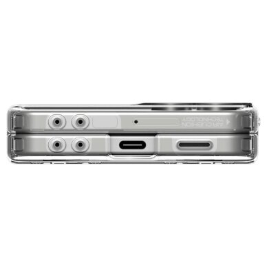 Samsung Galaxy Z Flip 7 dėklas Spigen Ultra Hybrid Pro Mag, MagSafe – skaidrus su baltu 17