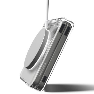 Samsung Galaxy Z Flip 7 dėklas Spigen Ultra Hybrid Pro Mag, MagSafe – skaidrus su baltu 18