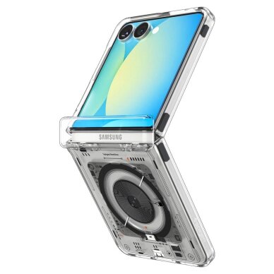 Samsung Galaxy Z Flip 7 Spigen Ultra Hybrid Pro dėklas su MagSafe Zero One – permatomas 2