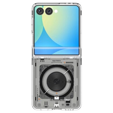 Samsung Galaxy Z Flip 7 Spigen Ultra Hybrid Pro dėklas su MagSafe Zero One – permatomas 4