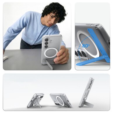 Samsung Galaxy S26 Spigen Ultra Hybrid S Mag MagSafe dėklas – skaidrus ir baltas 11