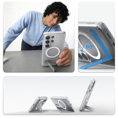 Samsung Galaxy S26 Ultra Spigen Ultra Hybrid S Mag MagSafe dėklas – skaidrus ir baltas 11