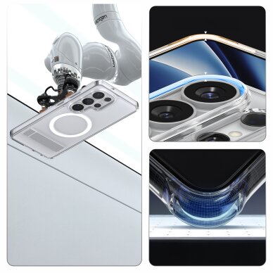 Samsung Galaxy S26 Ultra Spigen Ultra Hybrid S Mag MagSafe dėklas – skaidrus ir baltas 13
