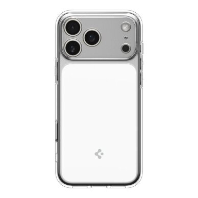 iPhone 17 Pro dėklas Spigen Ultra Hybrid "T", MagSafe – skaidrus ir baltas 1