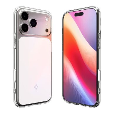 iPhone 17 Pro dėklas Spigen Ultra Hybrid "T", MagSafe – skaidrus ir baltas 6