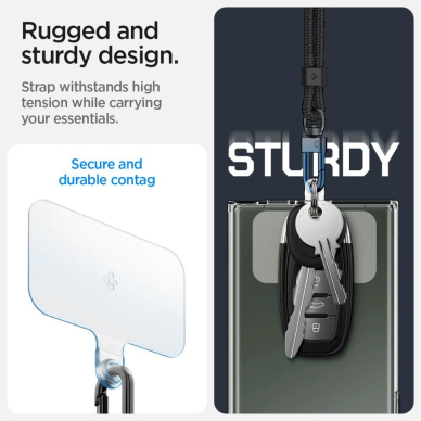 Spigen Universal Strap Set Pakabinamas dirželis – juodas 12
