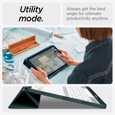 Spigen Urban Fit iPad Air 13 2024 Case - žalias 14 Spigen Urban Fit iPad Air 13 2024 Case - žalias 14