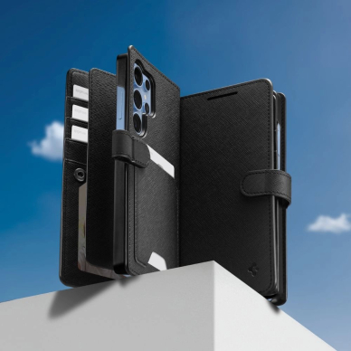 Spigen Piniginės tipo &quot;S&quot; Dėklas skirtas Samsung Galaxy S25 Ultra - Juodas 12