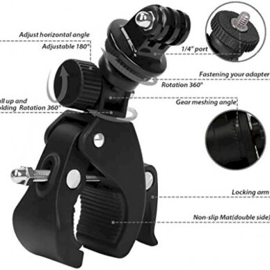 Sports camera Laikiklis rotates 360 degrees 12 Sports camera Laikiklis rotates 360 degrees 12