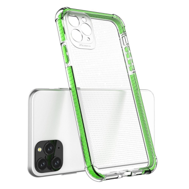 Dėklas Sutvirtintais Kampais Spring Armor clear TPU iPhone 11 Pro Max Mėlynais Kraštais 3
