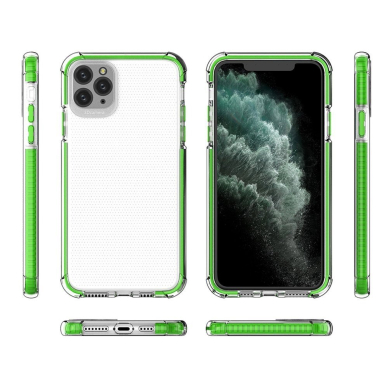 Dėklas Sutvirtintais Kampais Spring Armor clear TPU iPhone 11 Pro Max Mėlynais Kraštais 1