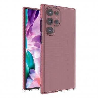 Dėklas Spring Case Samsung Galaxy S22 Ultra šviesiai rožinis