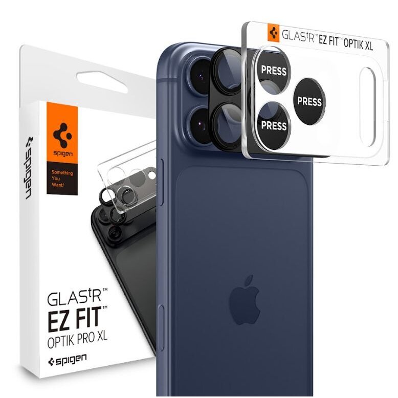 iPhone 17 Pro Spigen Optik Pro XL kameros stiklas – juodas