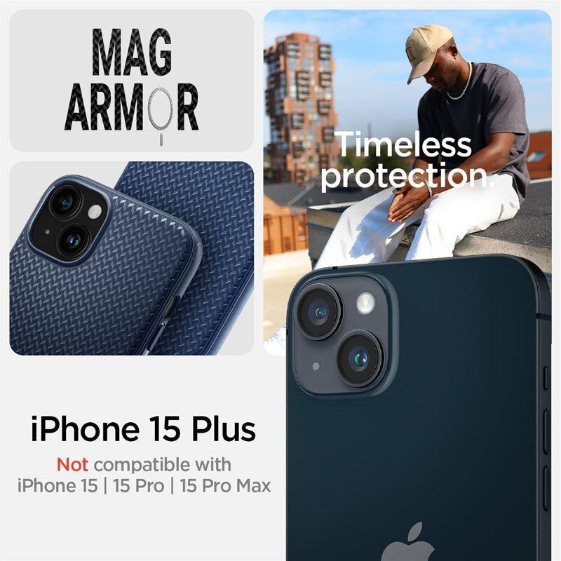 iPhone 15 Plus dėklas Spigen Mag Armor su MagSafe – mėlynas 13 iPhone 15 Plus dėklas Spigen Mag Armor su MagSafe – mėlynas 13