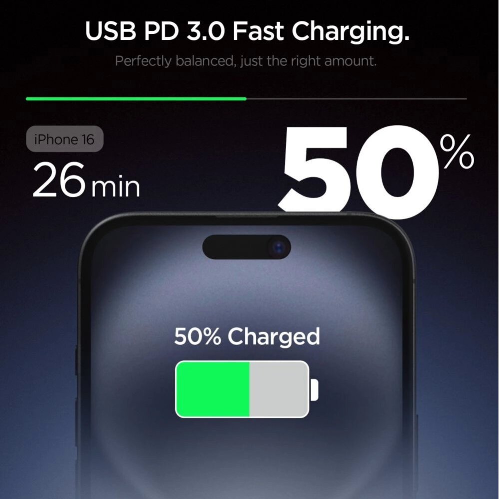 Sieninis įkroviklis Spigen Essential EE201EU USB-C 20W – juodas 1