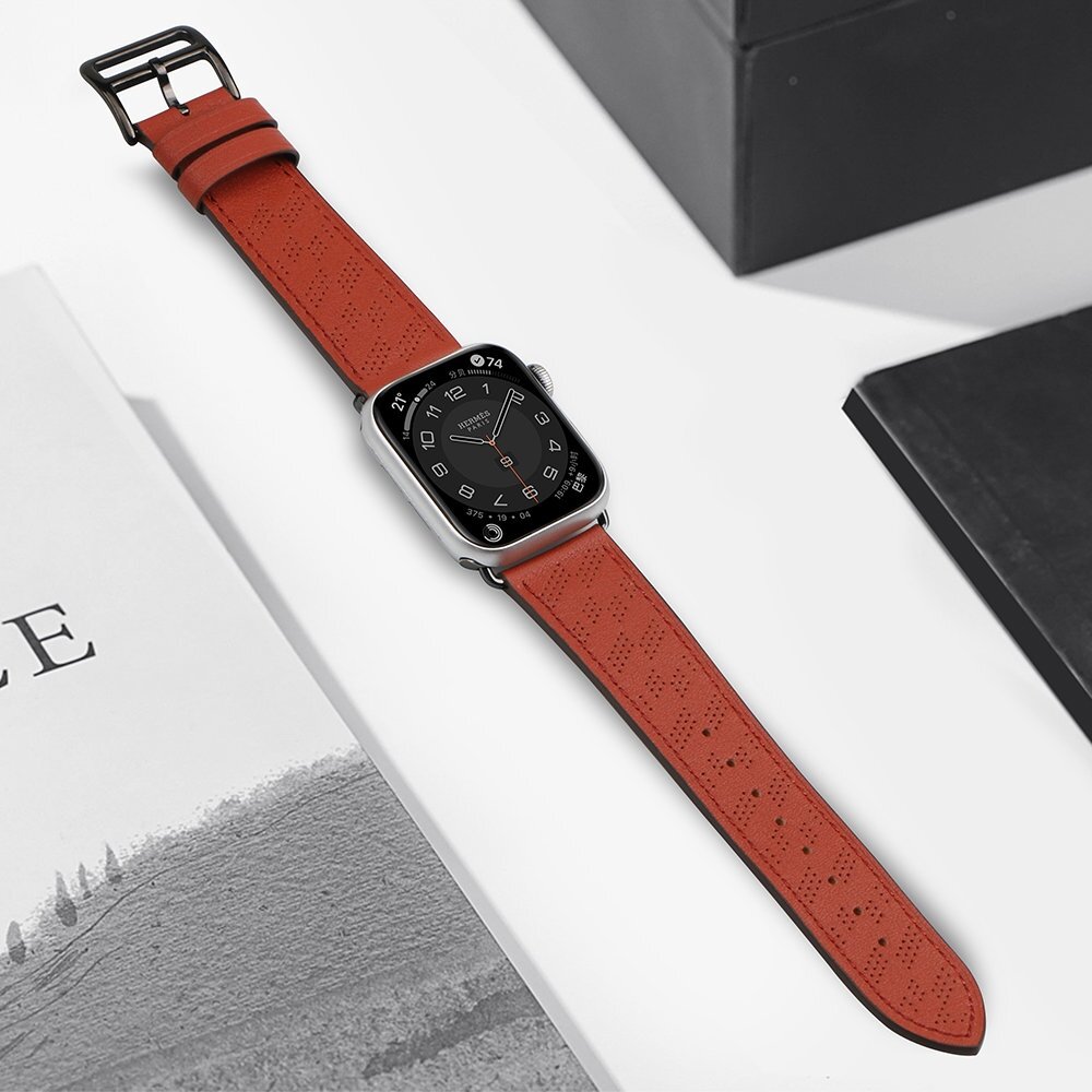 Apyrankė Leather strap for Apple Watch 9 / SE, 8, 7, 6, 5, 4, 3, 2, 1 (41, 40, 38 mm) Raudona 3 Apyrankė Leather strap for Apple Watch 9 / SE, 8, 7, 6, 5, 4, 3, 2, 1 (41, 40, 38 mm) Raudona 3