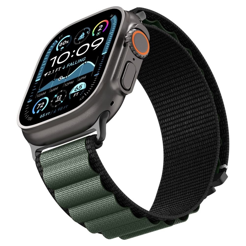 Apple Watch 44 / 45 / 46 / 49 mm Spigen WBF1 dirželis – juodas ir žalias 7 Apple Watch 44 / 45 / 46 / 49 mm Spigen WBF1 dirželis – juodas ir žalias 7