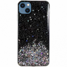 Dėklas Star Glitter Shining iPhone 13 mini Juodas