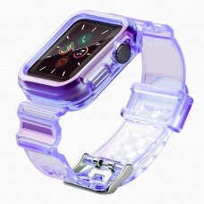 Laikrodžio apyrankė Strap Light Watch 3 42mm / Watch 2 42mm skaidri-violetinė