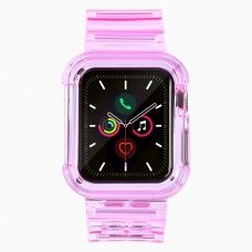 Laikrodžio apyrankė Strap Light Watch 6 40mm / Watch 5 40mm / Watch 4 40mm / Watch SE 40mm skaidri-rožinė