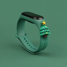 Apyrankės dirželis Strap Xmas Xiaomi Mi Band 4 / Mi Band 3 Christmas holidays žalias (green christmas tree 1)