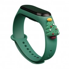 Apyrankės dirželis Strap Xmas Xiaomi Mi Band 4 / Mi Band 3 Christmas holidays žalias (green christmas tree 2)