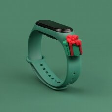 Apyrankės dirželis Strap Xmas Xiaomi Mi Band 4 / Mi Band 3 Christmas holidays žalias (green present)