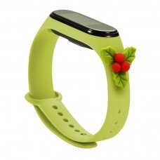 Apyrankės dirželis Strap Xmas Xiaomi Mi Band 4 / Mi Band 3 Christmas holidays žalias (mistletoe)