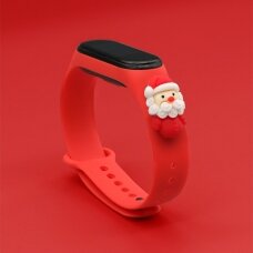 Apyrankės dirželis Strap Xmas Xiaomi Mi Band 4 / Mi Band 3 Christmas holidays raudonas (santa 2)