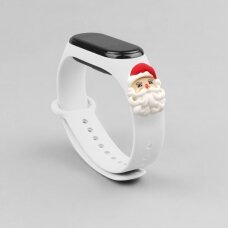 Apyrankės dirželis Strap Xmas Xiaomi Mi Band 4 / Mi Band 3 Christmas holidays baltas (santa)