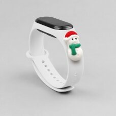 Apyrankės dirželis Strap Xmas Xiaomi Mi Band 4 / Mi Band 3 Christmas holidays baltas (snowman 1)
