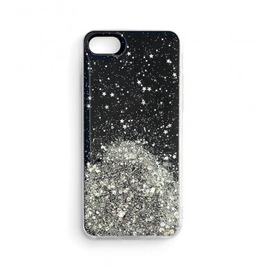 Dėklas Star Glitter Shining iPhone 13 mini Juodas 1