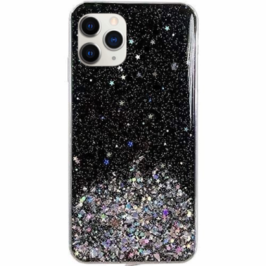 Dėklas Star Glitter Shining iPhone 13 Pro Juodas Dėklas Star Glitter Shining iPhone 13 Pro Juodas