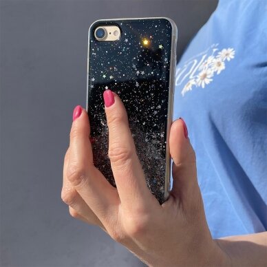 Dėklas Star Glitter Shining iPhone 13 Pro Max Juodas 2