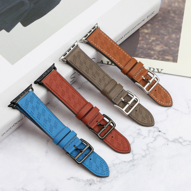 Apyrankė Leather strap for Apple Watch 9, SE, 8, 7, 6, 5, 4, 3, 2, 1 (41, 40, 38 mm) Tamsiai ruda 7 Apyrankė Leather strap for Apple Watch 9, SE, 8, 7, 6, 5, 4, 3, 2, 1 (41, 40, 38 mm) Tamsiai ruda 7