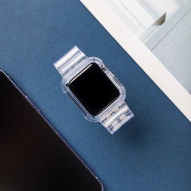 Laikrodžio apyrankė Strap Light Watch 3 42mm / Watch 2 42mm skaidri-mėlyna 7