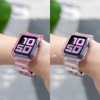 Laikrodžio apyrankė Strap Light Watch 6 40mm / Watch 5 40mm / Watch 4 40mm / Watch SE 40mm skaidri-juoda 11