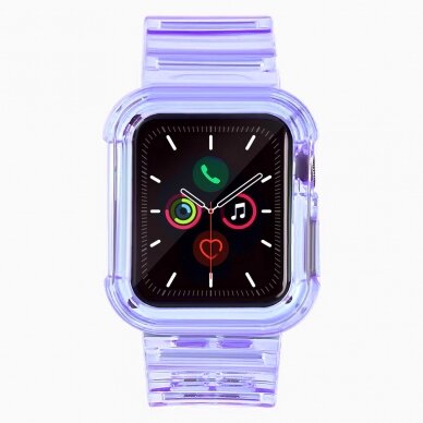 Laikrodžio apyrankė Strap Light Watch 6 40mm / Watch 5 40mm / Watch 4 40mm / Watch SE 40mm skaidri-violetinė 1
