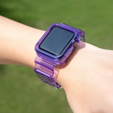 Laikrodžio apyrankė Strap Light Watch 6 40mm / Watch 5 40mm / Watch 4 40mm / Watch SE 40mm skaidri-violetinė 2