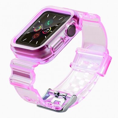 Laikrodžio apyrankė Strap Light Watch 6 40mm / Watch 5 40mm / Watch 4 40mm / Watch SE 40mm skaidri-rožinė 1