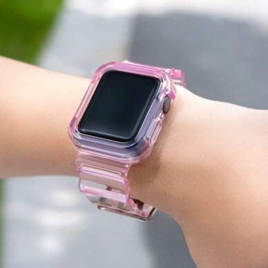 Laikrodžio apyrankė Strap Light Watch 6 40mm / Watch 5 40mm / Watch 4 40mm / Watch SE 40mm skaidri-rožinė 2