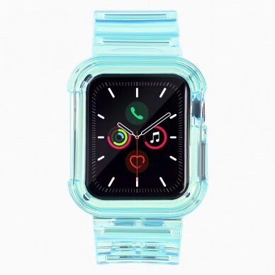 Laikrodžio apyrankė Strap Light Watch 6 44mm / Watch 5 44mm / Watch 4 44mm / Watch SE 44mm skaidri-mėlyna 1
