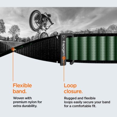 Apple Watch 44 / 45 / 46 / 49 mm Spigen WBF1 dirželis – juodas ir žalias 14 Apple Watch 44 / 45 / 46 / 49 mm Spigen WBF1 dirželis – juodas ir žalias 14