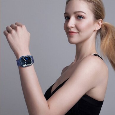 Apyrankė Triple Protection Apple Watch SE, 9, 8, 7, 6, 5, 4, 3, 2, 1 (41, 40, 38 mm) Mėlyna 7