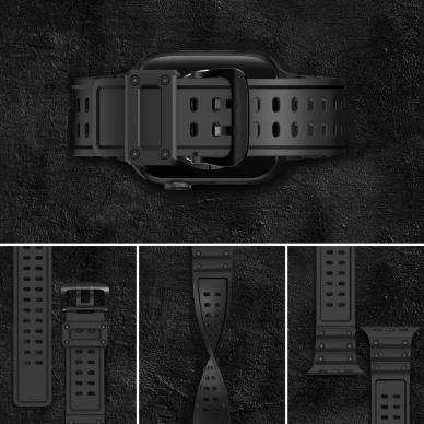 Apyrankė Triple Protection Apple Watch Ultra, SE, 9, 8, 7, 6, 5, 4, 3, 2, 1 (49, 45, 44, 42 mm) Juoda 5