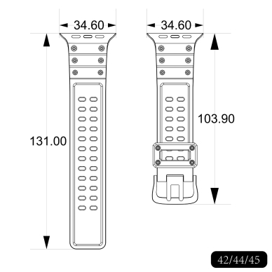 Apyrankė Triple Protection Apple Watch Ultra, SE, 9, 8, 7, 6, 5, 4, 3, 2, 1 (49, 45, 44, 42 mm) Juoda 7